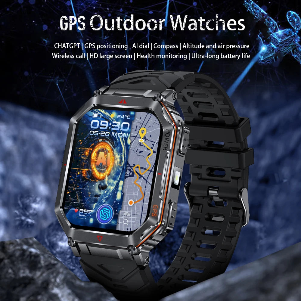 KR92 GPS Smart Watch – HD Screen, 100+ Sports Modes, BT Call