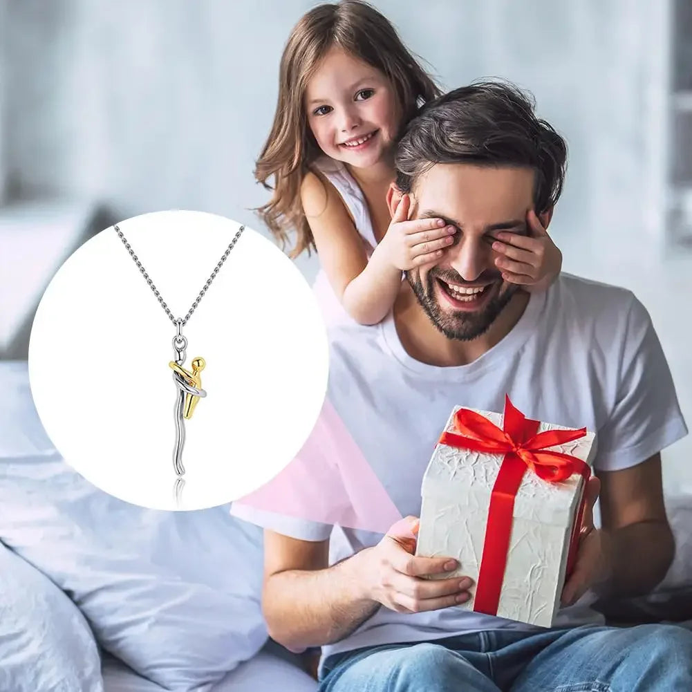 2026 NEW Hug Necklace Mother And Child Hug Pendant Love Embrace Jewelry Family Anniversary Valentine's Day Gift Peaceful Pleasures Health and Wellness