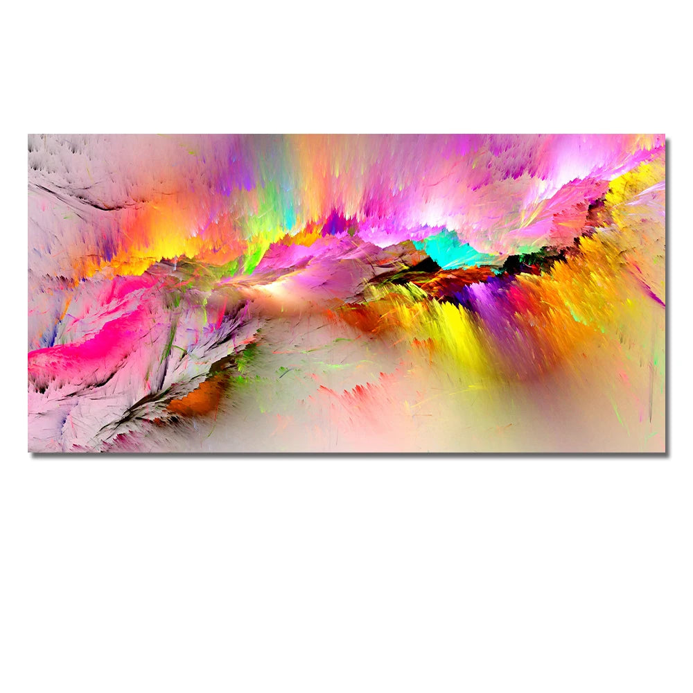 Grey Yellow Cloud Abstract Art Oil Painting Posters And Prints on Canvas Modern Art Independe Wall Picture For Living Room Decor Peaceful Pleasures Health and Wellness PC 16091 40x80cm No Frame