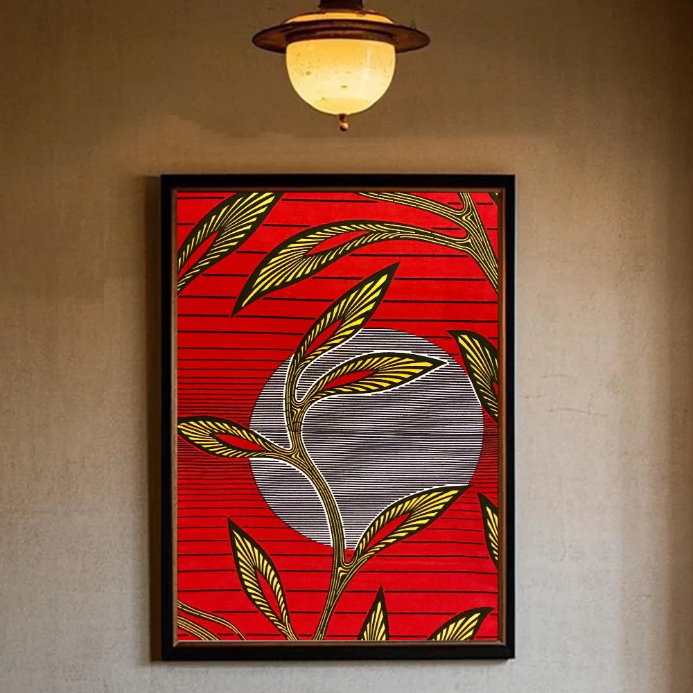 African Classic Fabric Kente Cloth Poster HD art sticky wall waterproof home living room bedroom bar aesthetic decoration Peaceful Pleasures Health and Wellness