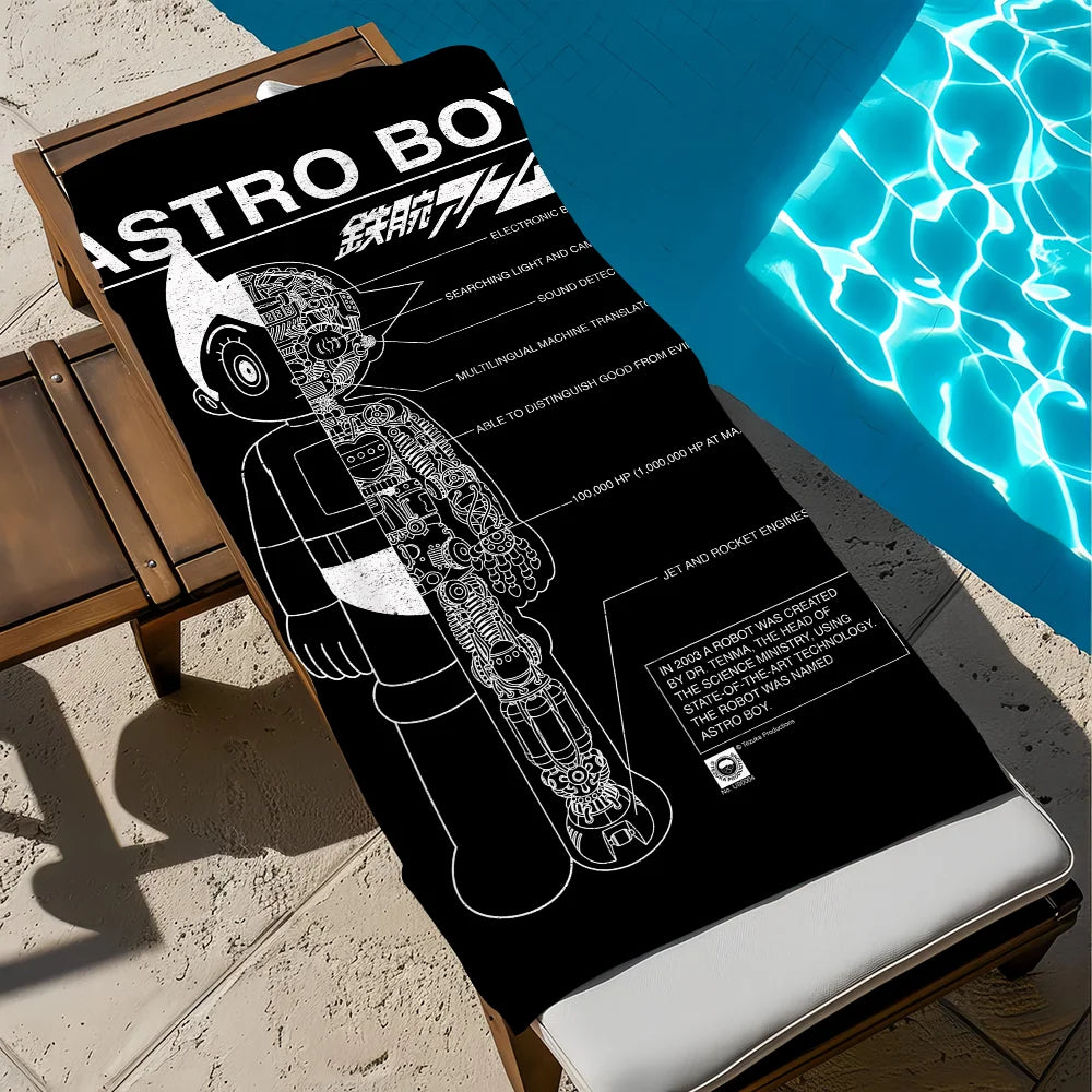 Cute Astro Boy Quick-Dry Beach Towel | Soft Pool & Travel Towel Quick-Dry Beach Towel Peaceful Pleasures Health and Wellness z1 STJ150x260CM