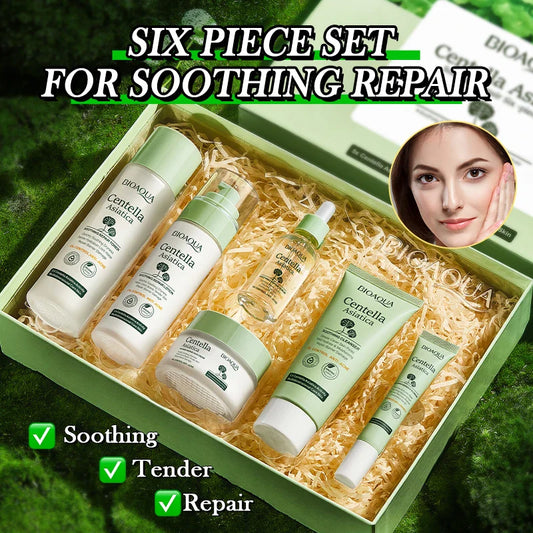 BIOAOUA Centella Asiatica 6-Piece Skincare Set – Brighten & Firm Facial Skincare Set Oasis Select