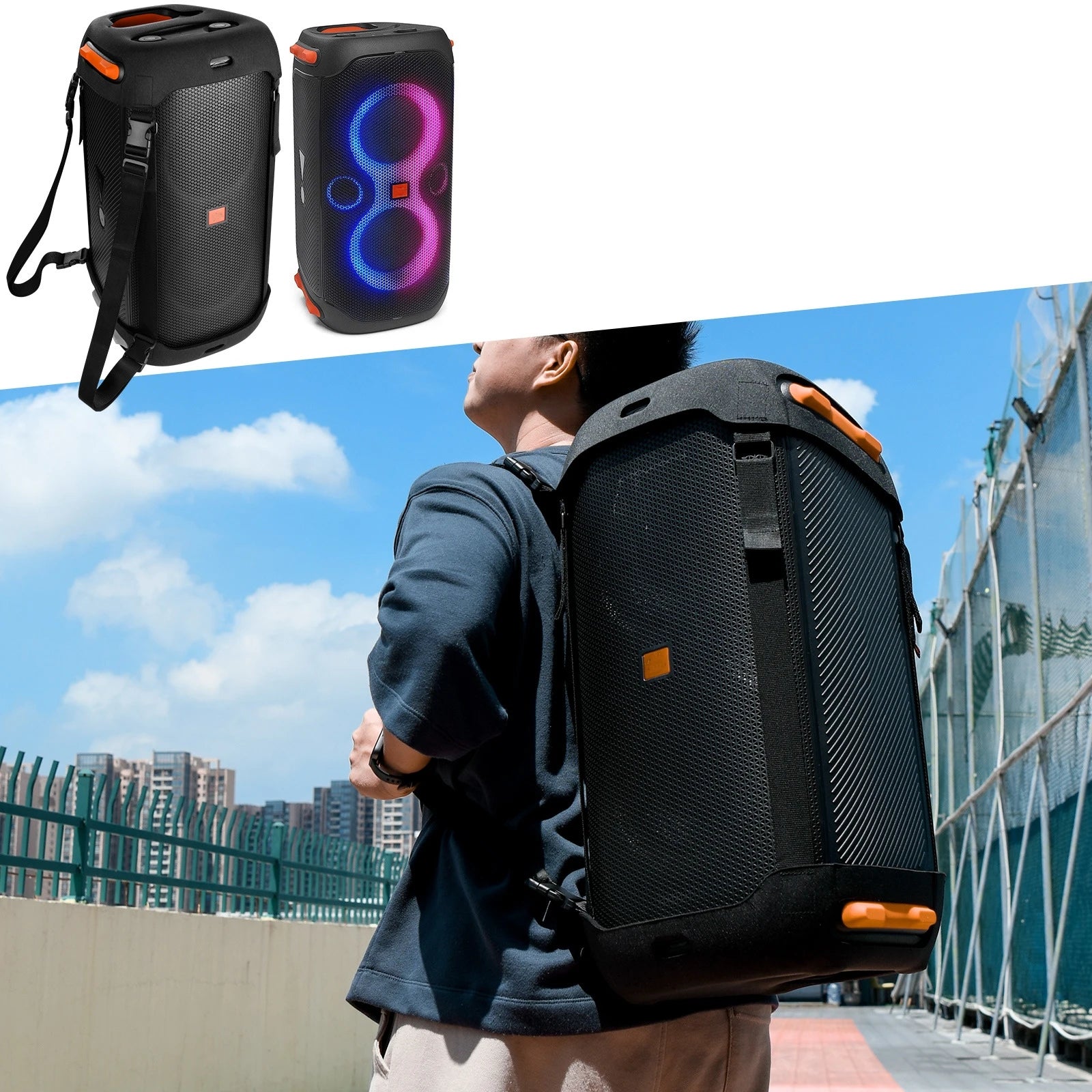 For JBL Partybox 110 Speaker EVA Case Outdoor Portable Stereo Shell Protective Cover With Shoulder Strap Peaceful Pleasures Health and Wellness