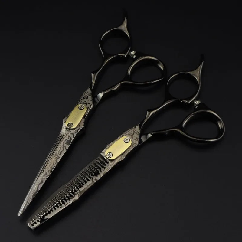 Professional Japan 440c Steel 6 Inch Hair Cutting Scissors Haircut Thinning Barber Cut Shears Hairdressing Scissors Peaceful Pleasures Health and Wellness