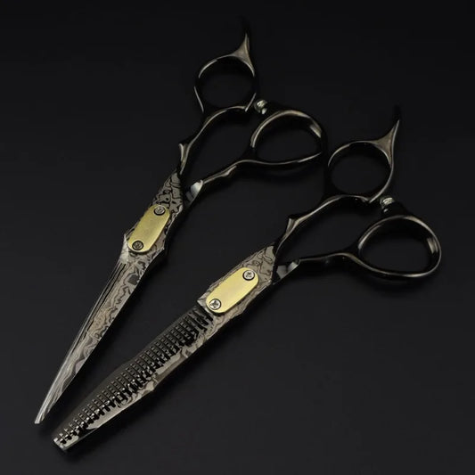 Professional Japan 440c Steel 6 Inch Hair Cutting Scissors Haircut Thinning Barber Cut Shears Hairdressing Scissors Peaceful Pleasures Health and Wellness