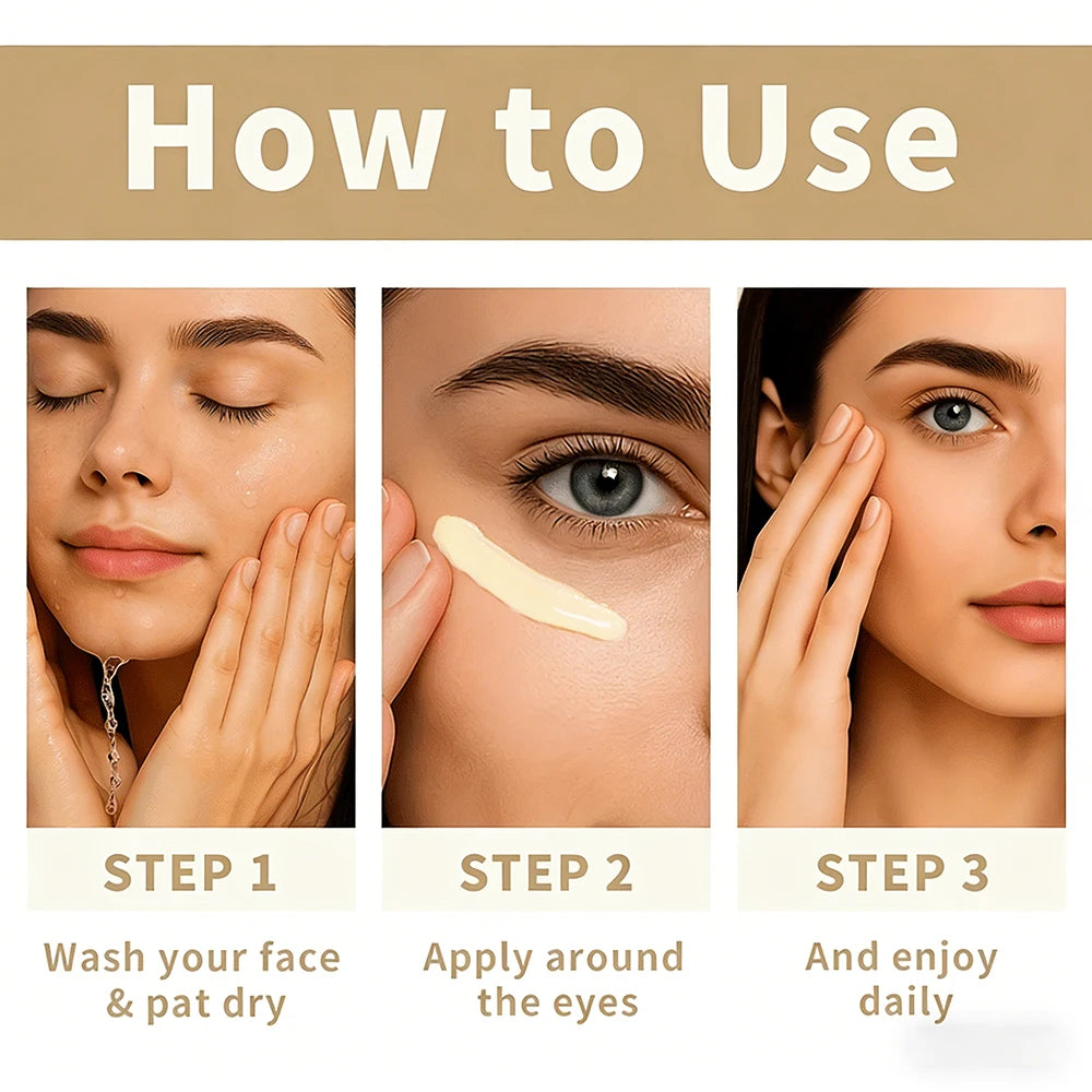 HISENRAIN 6-in-1 Eye Yellow Cream for Dark Circles, Puffiness, Wrinkles & Hydration - Anti-Aging Treatment for Men & Women. Peaceful Pleasures Health and Wellness