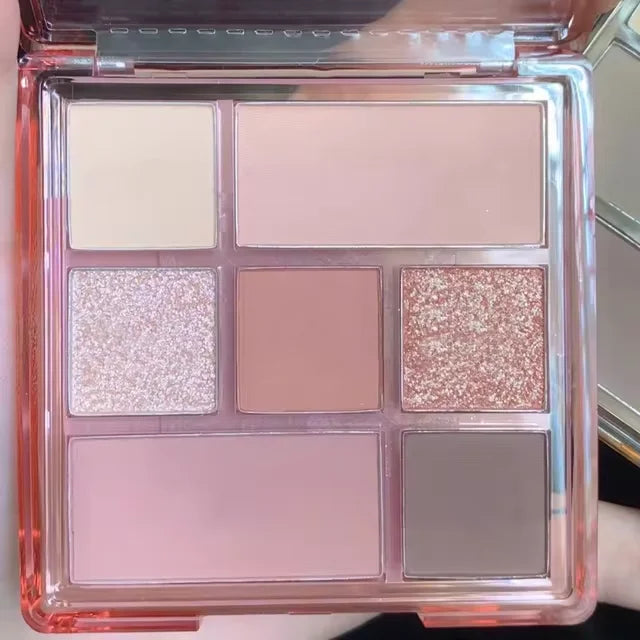 7-Color Korean Eyeshadow Palette | Matte Shimmer Glitter
