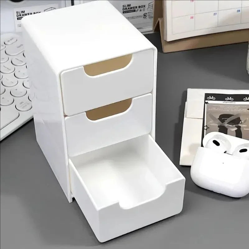3-Tier Desktop Organizer with Drawers | Plastic Storage Box
