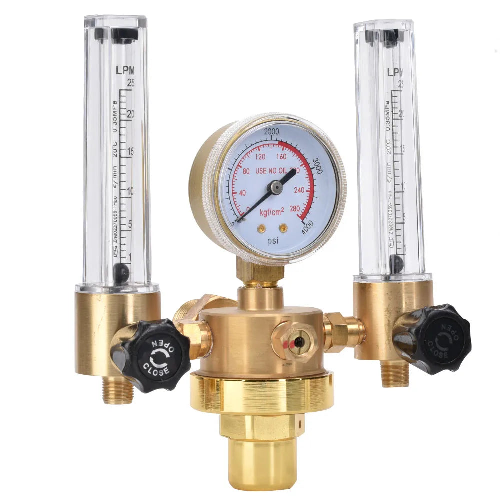 Dual Tube Argon Regulator Flowmeter Gas Pressure Reducer G5 8 Male