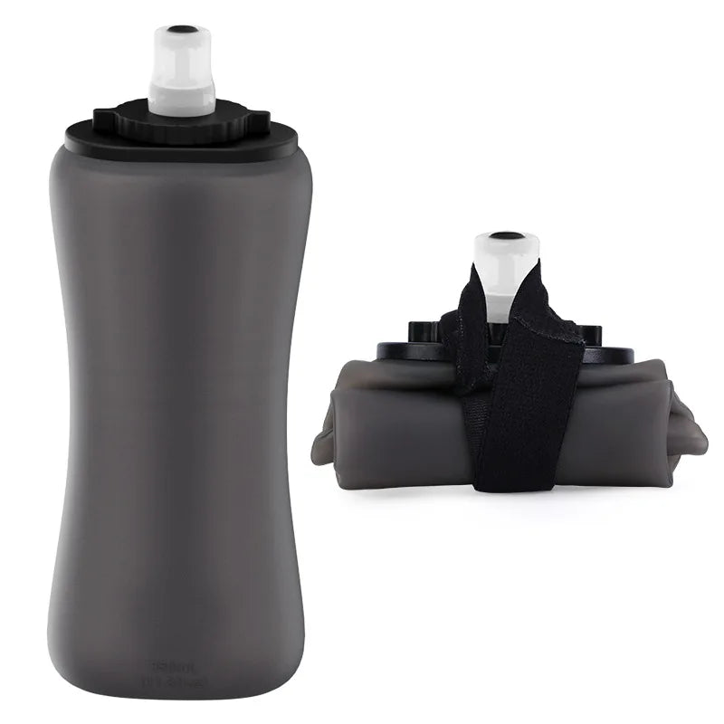 Foldable Wrist Water Bottle 12oz – BPA-Free Silicone Sports