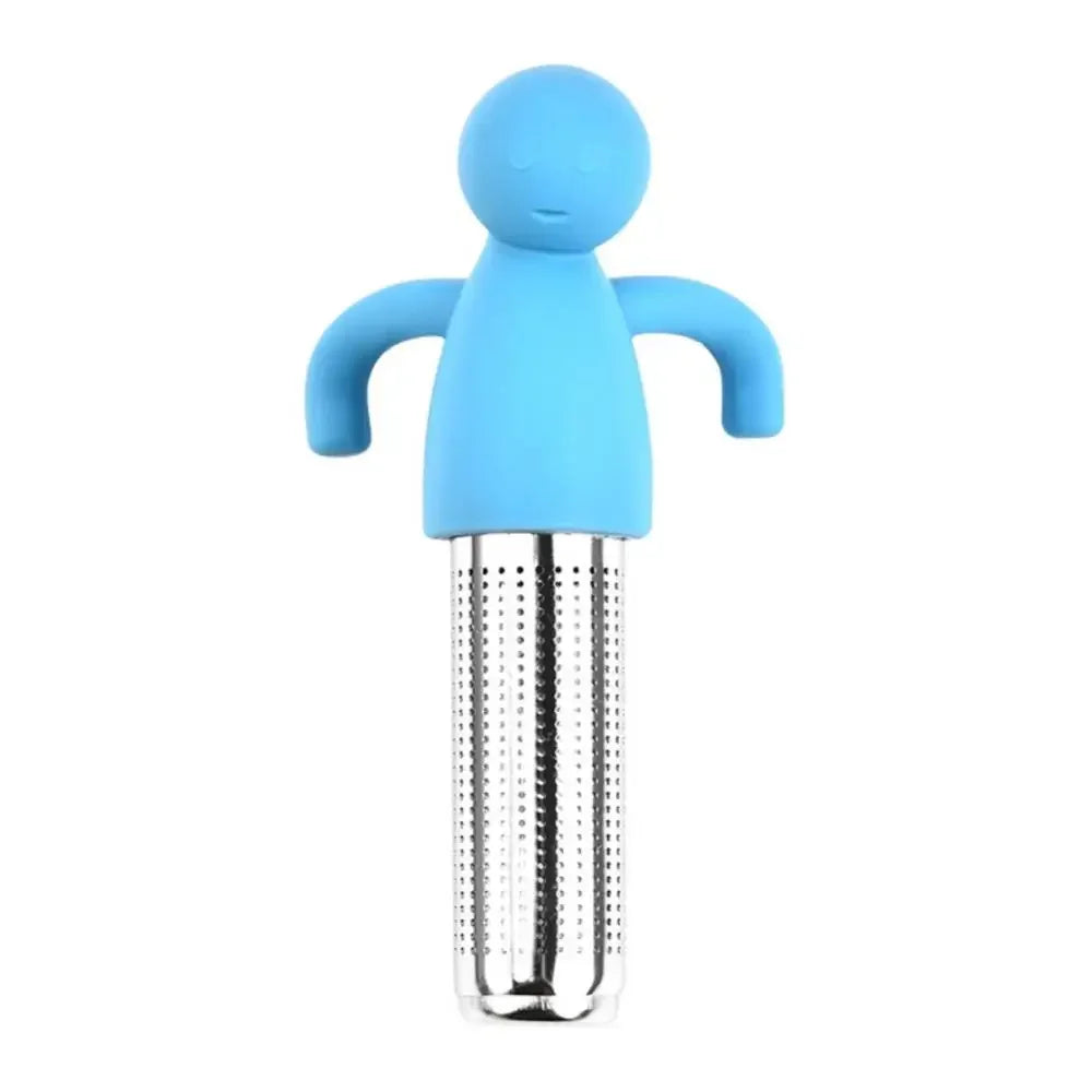 Stainless Steel Tea Infuser Kitchen Accessory Household Use Reusable Metal Makeup Brushes Massage Kitchen Dining Bar Garden Peaceful Pleasures Health and Wellness blue