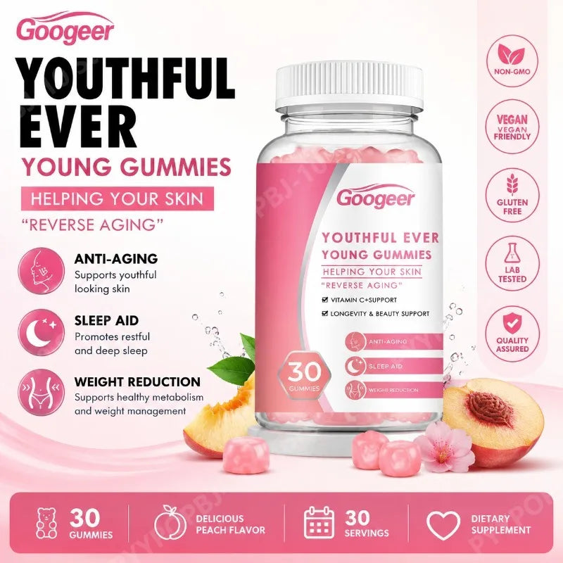 Googeer Collagen Gummies 30ct | Vitamin C & Skin Elasticity