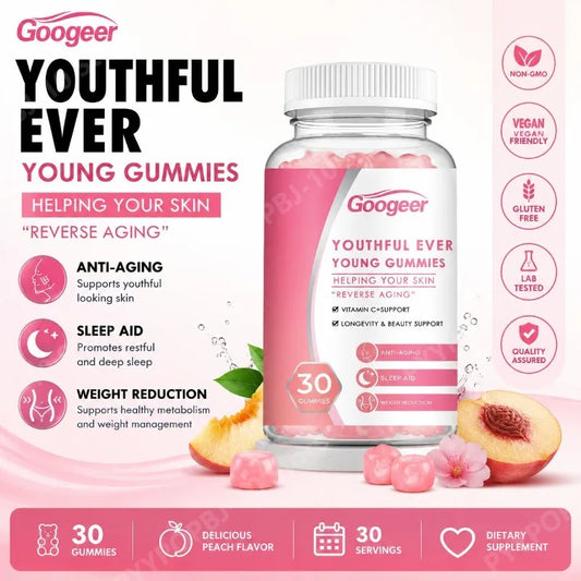 Googeer Collagen Gummies 30ct | Vitamin C & Skin Elasticity Collagen Gummies Peaceful Pleasures Health and Wellness