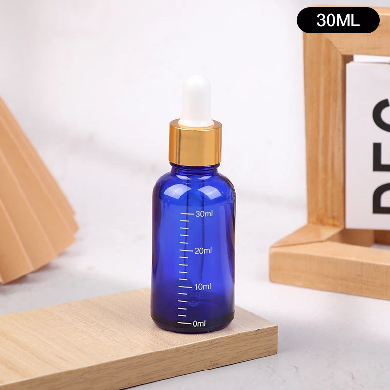 Blue Glass Dropper Bottles 5ml–100ml | Refillable Essential Oil
