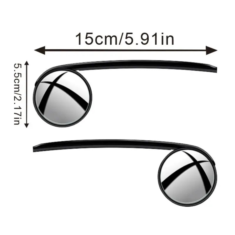 Universal Car Rearview Rain Eyebrow Blind Spot Mirror Small Round Mirror 360 Degrees Parking Auxiliary Mirror Shield Accessories Peaceful Pleasures Health and Wellness 1set