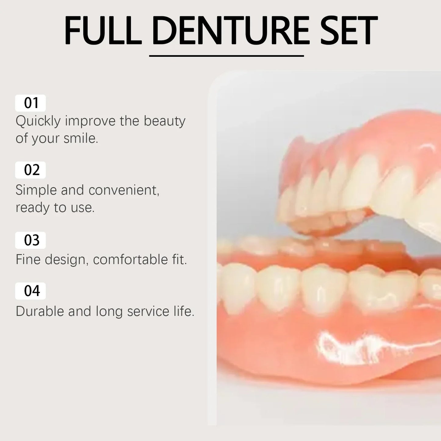 Oralhoe Adjustable Fake Teeth Veneer Kit – Upper & Lower Dentures