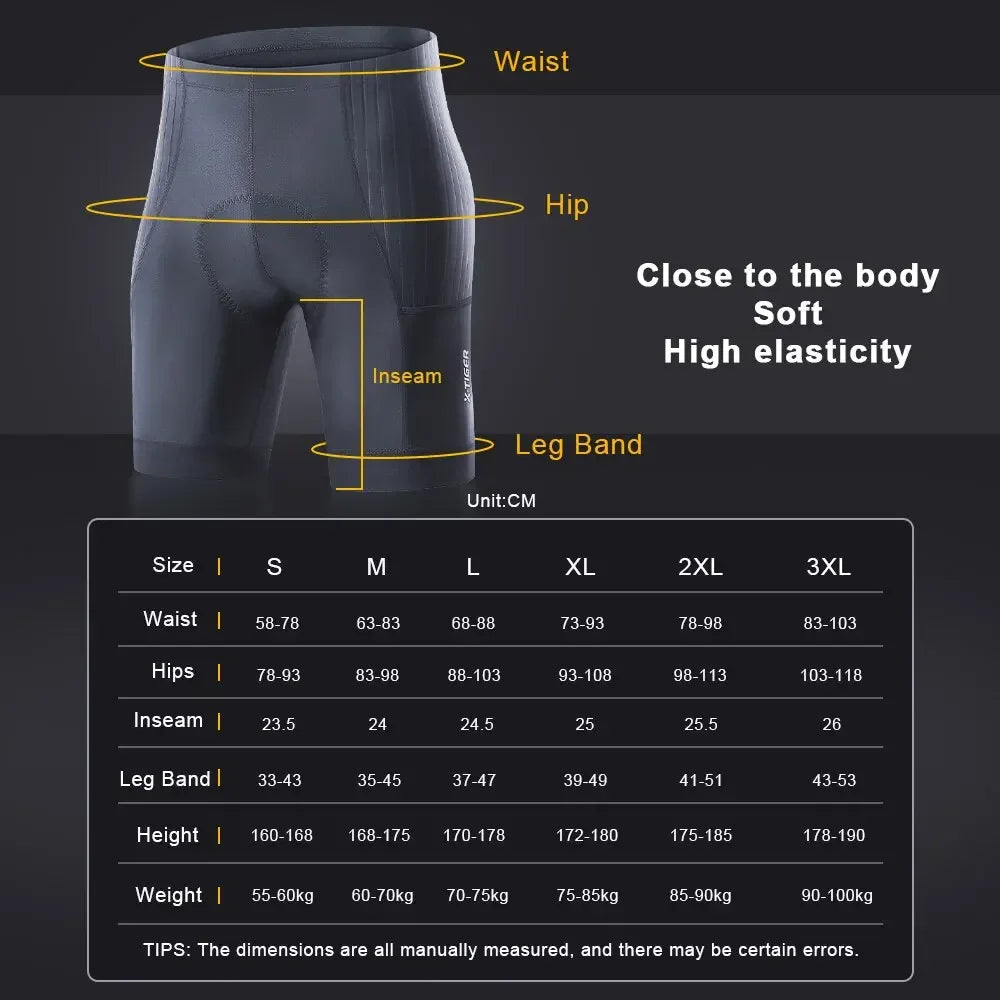 X-TIGER Men's Padded Cycling Shorts | MTB & Road Bike