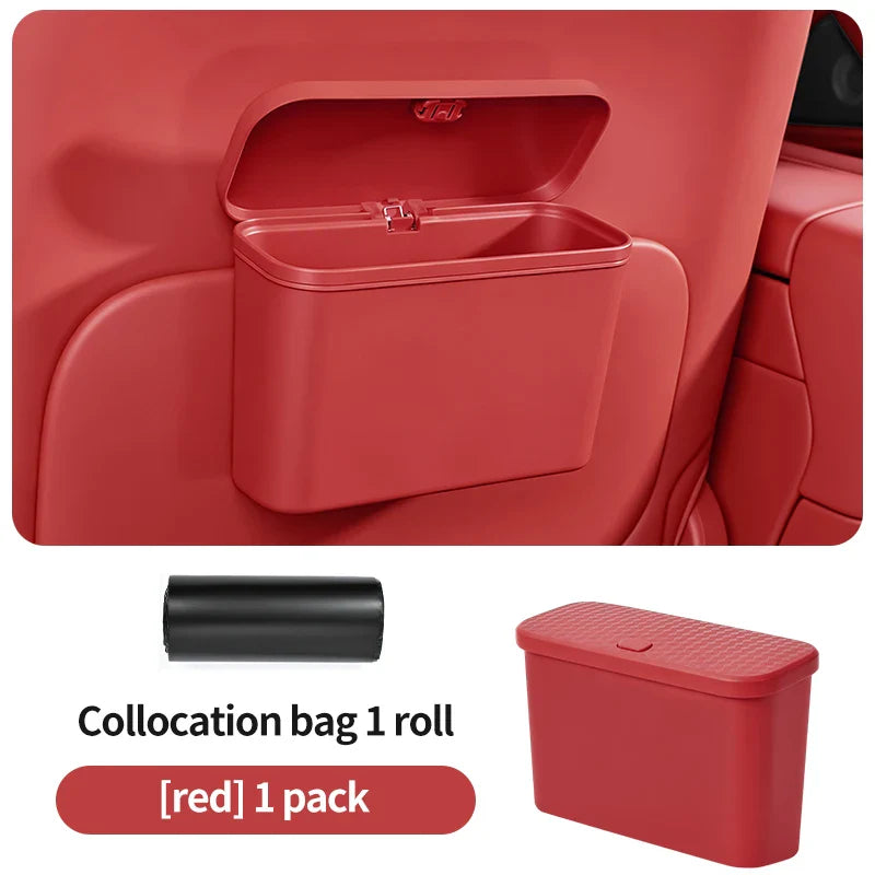 Hanging Car Trash Can with Lid – Waterproof Wet & Dry Organizer