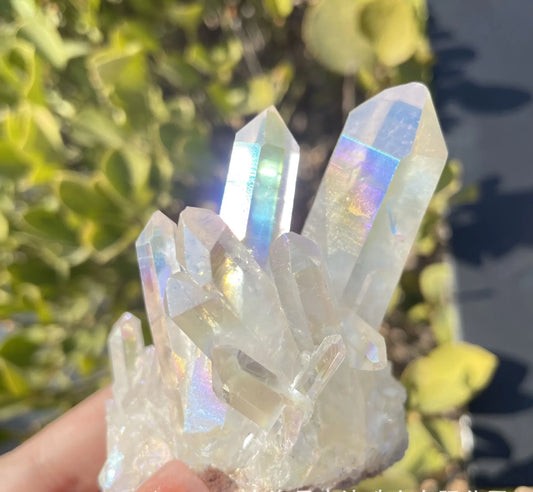 Angel Aura Crystal Cluster – Natural Quartz Home Décor Crystal Cluster Decor Peaceful Pleasures Health and Wellness Default Title