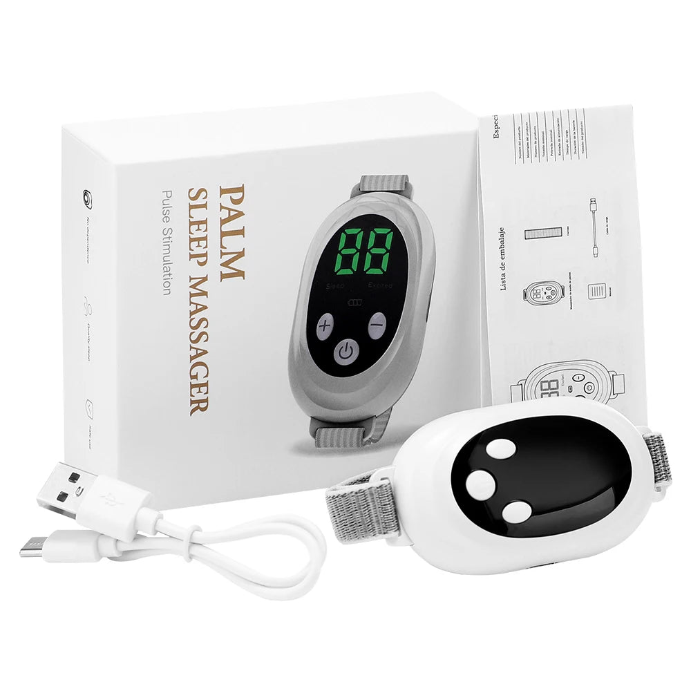 Insomnia Relief Sleep Aid Device 20 Gears Adjustable Physical Calm Mood Smart Handheld Sleep Helper Adults Anxiety Stress Relief Peaceful Pleasures Health and Wellness WHITE