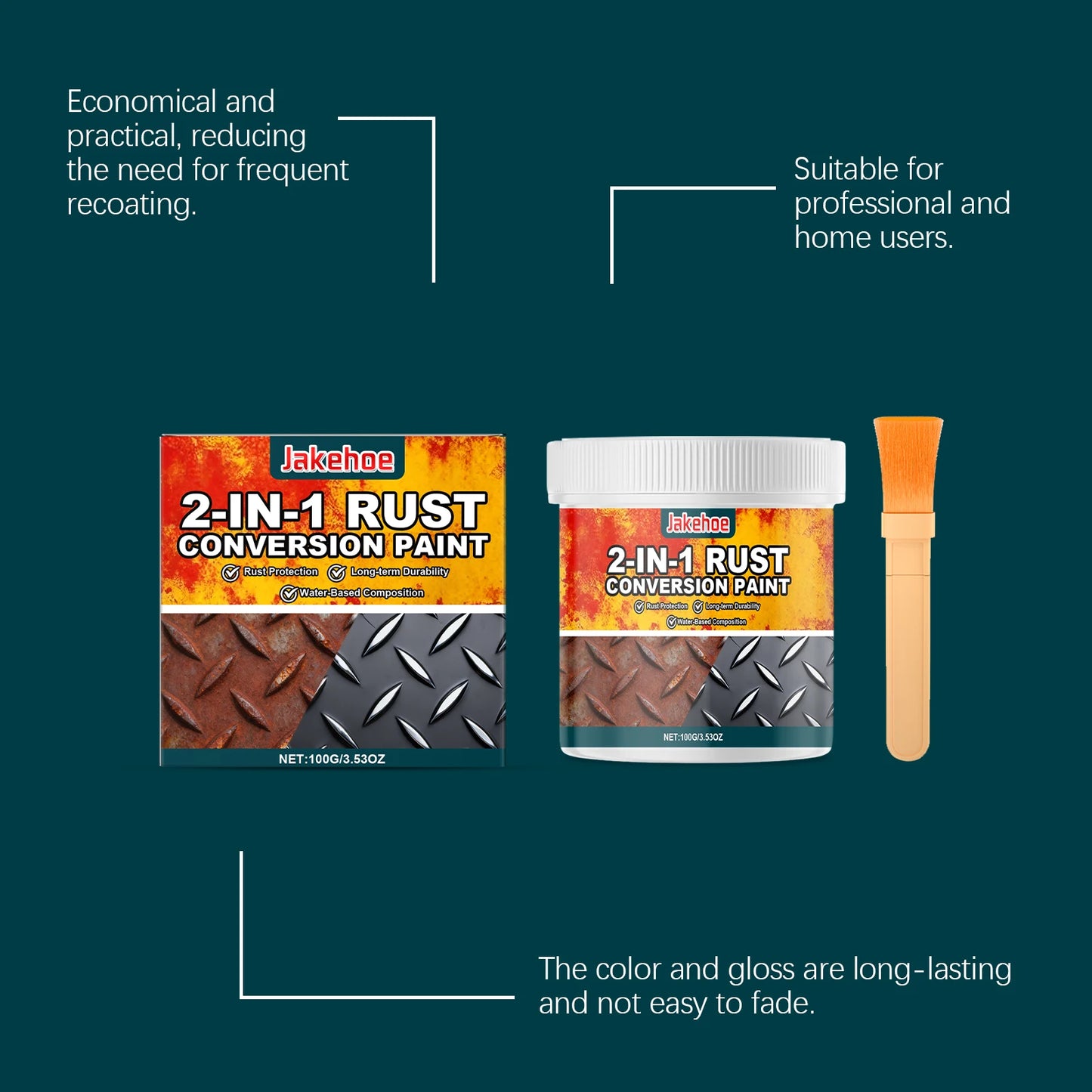 2-in-1 Rust Converter & Metal Primer Paint | Car & Marine