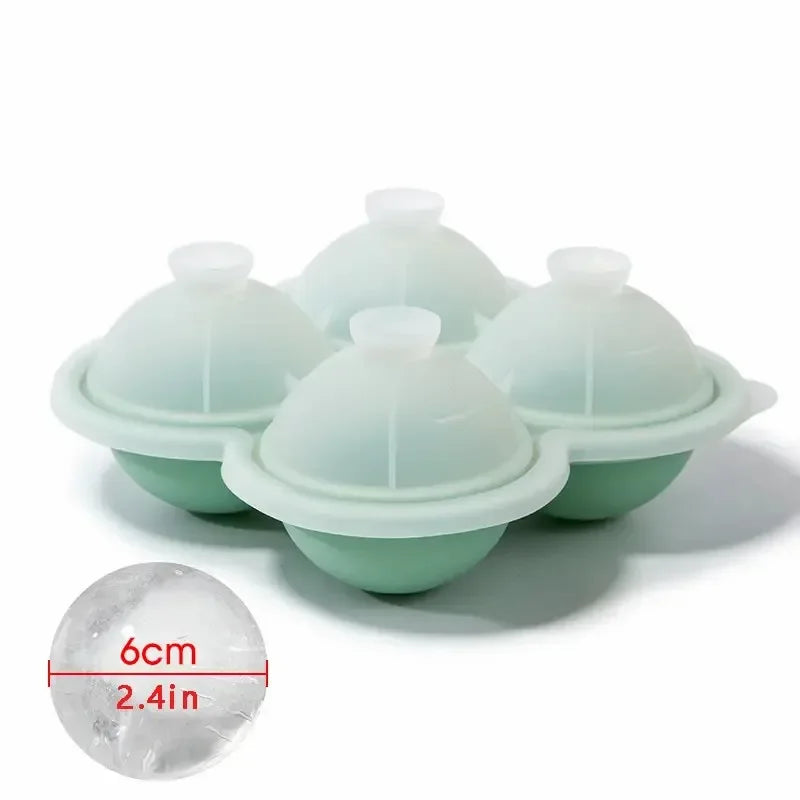 1pc Large Silicone Ice Cube Trays - Easy-Release No Leakage Perfect for Whiskey Cocktails Juice and Parties Peaceful Pleasures Health and Wellness green