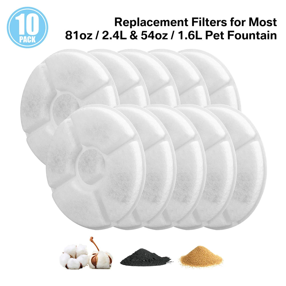 Replacement Filter For Cat Dog Water Drinking Fountain Activated Carbon Replaced Filters 6/12/24PCS Fountain Dispenser Feeders Peaceful Pleasures Health and Wellness