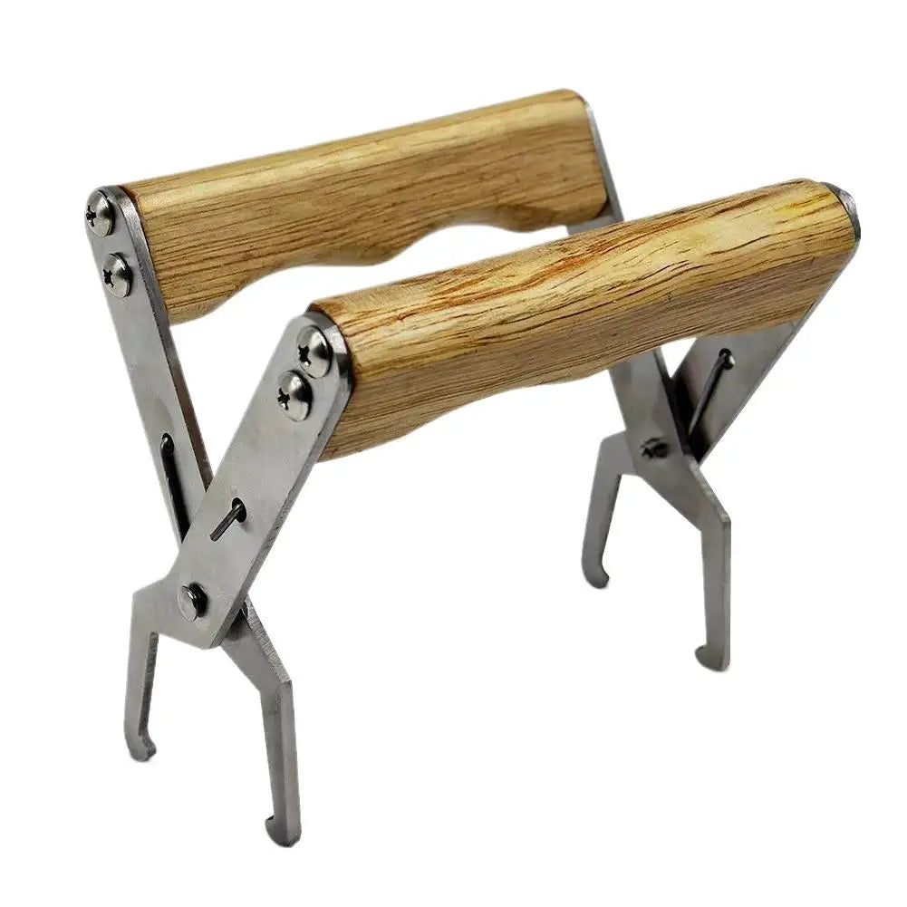 Honeycomb Extraction Beekeeping Spleen Clip High Quality Rugged Beekeeping Tools Stainless Steel Wooden Handle Nest Frame Clip Peaceful Pleasures Health and Wellness 1pcs