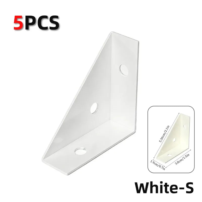 5-Pack 90° Steel Angle Brackets – L-Shape Corner Brace Set