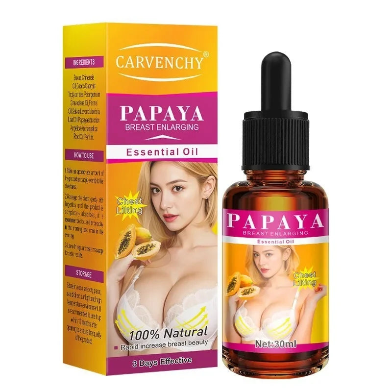 Women Breast Enlargement Oil Farming Enhancement Breast Enlarge Big Bust Enlarging Bigger Lift Papaya Chest Massage Care Oil Peaceful Pleasures Health and Wellness