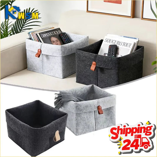Foldable Felt Storage Basket – Desktop & Home Organizer 1–5 PCS Felt Storage Basket Oasis Select