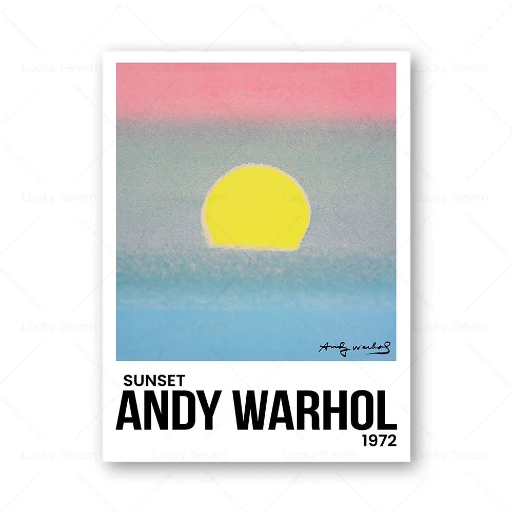 Andy Warhol Pop Art Canvas Poster Sunset Banana Tomato Soup Abstract Wall Art Modern Living Room Home Aesthetic Decor Peaceful Pleasures Health and Wellness