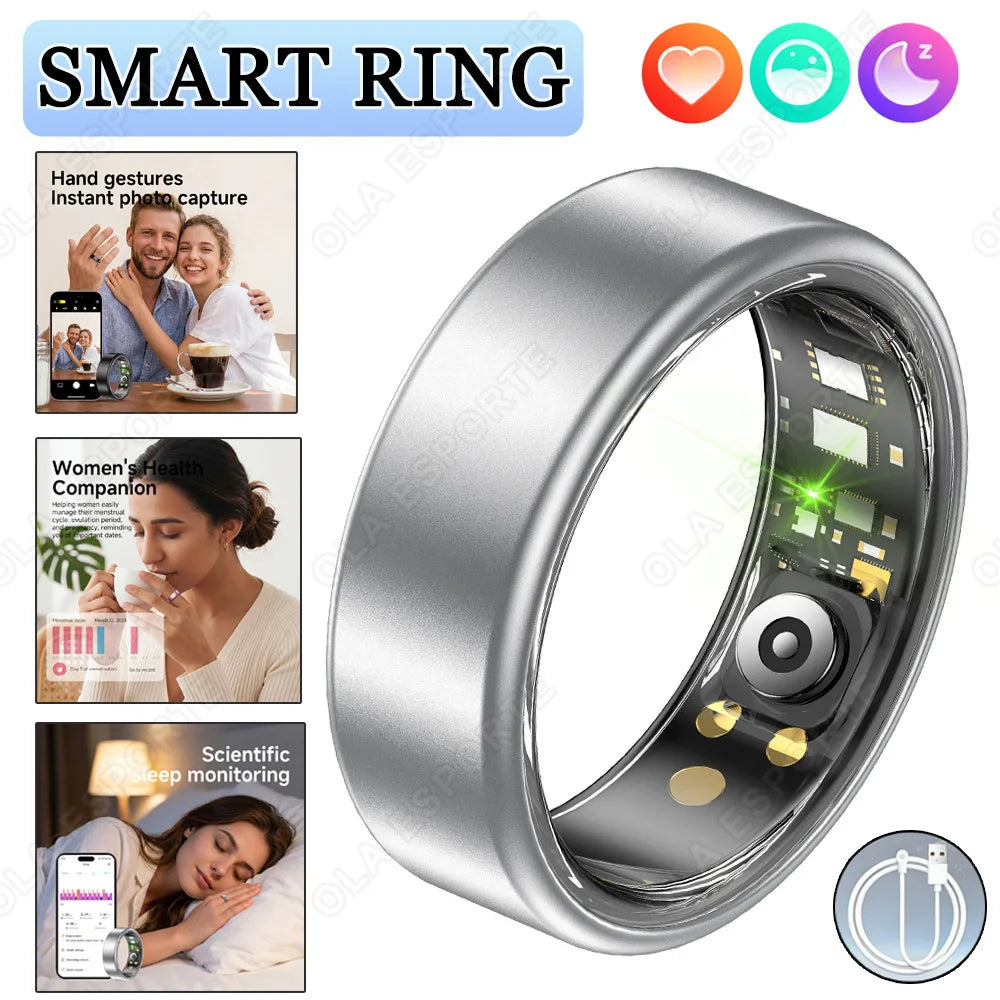Smart Ring – Heart Rate, SpO₂ & Sleep Monitor | IP68 Waterproof