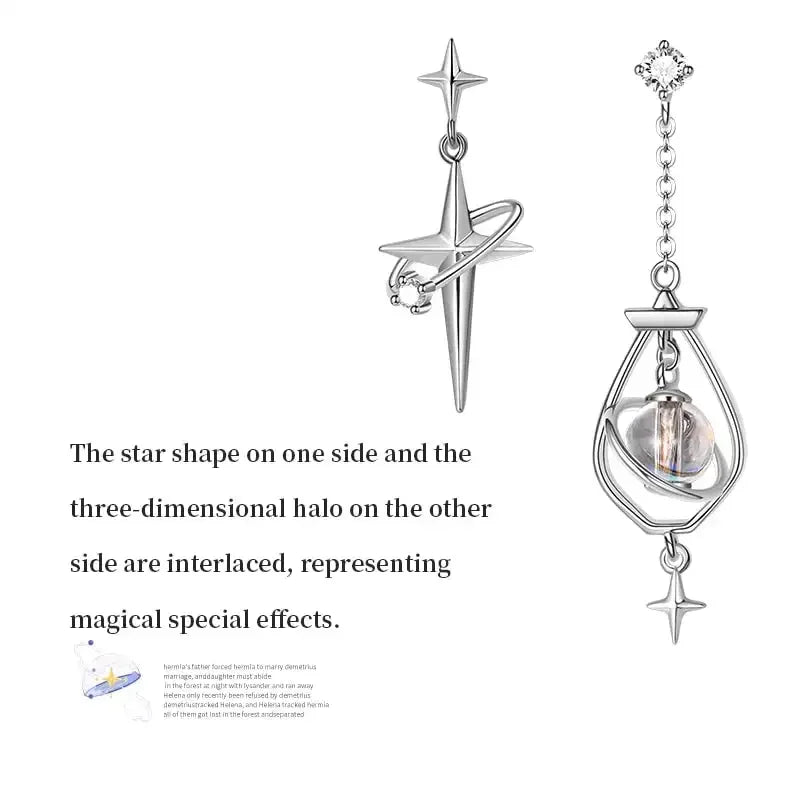 Fashionable Versatile Streling Silver Earrings Asymmetrical Fashion Earrings Retro Style Trending Engagement Party Fine Jewelry Peaceful Pleasures Health and Wellness