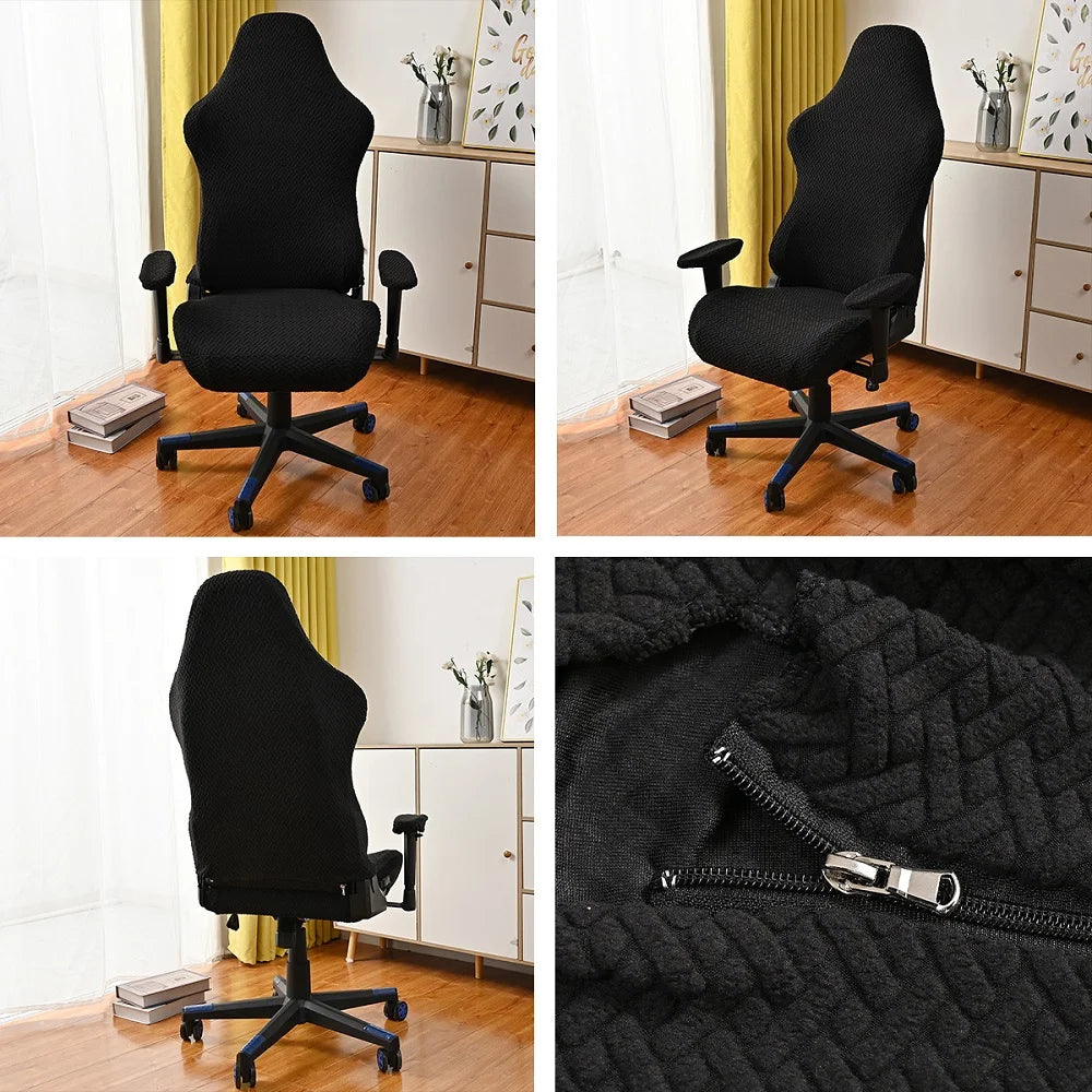 1PC Black Milk silk solid color e-sports chair cover, internet cafe sports seat chair cover, dustproof elastic chair cover Peaceful Pleasures Health and Wellness