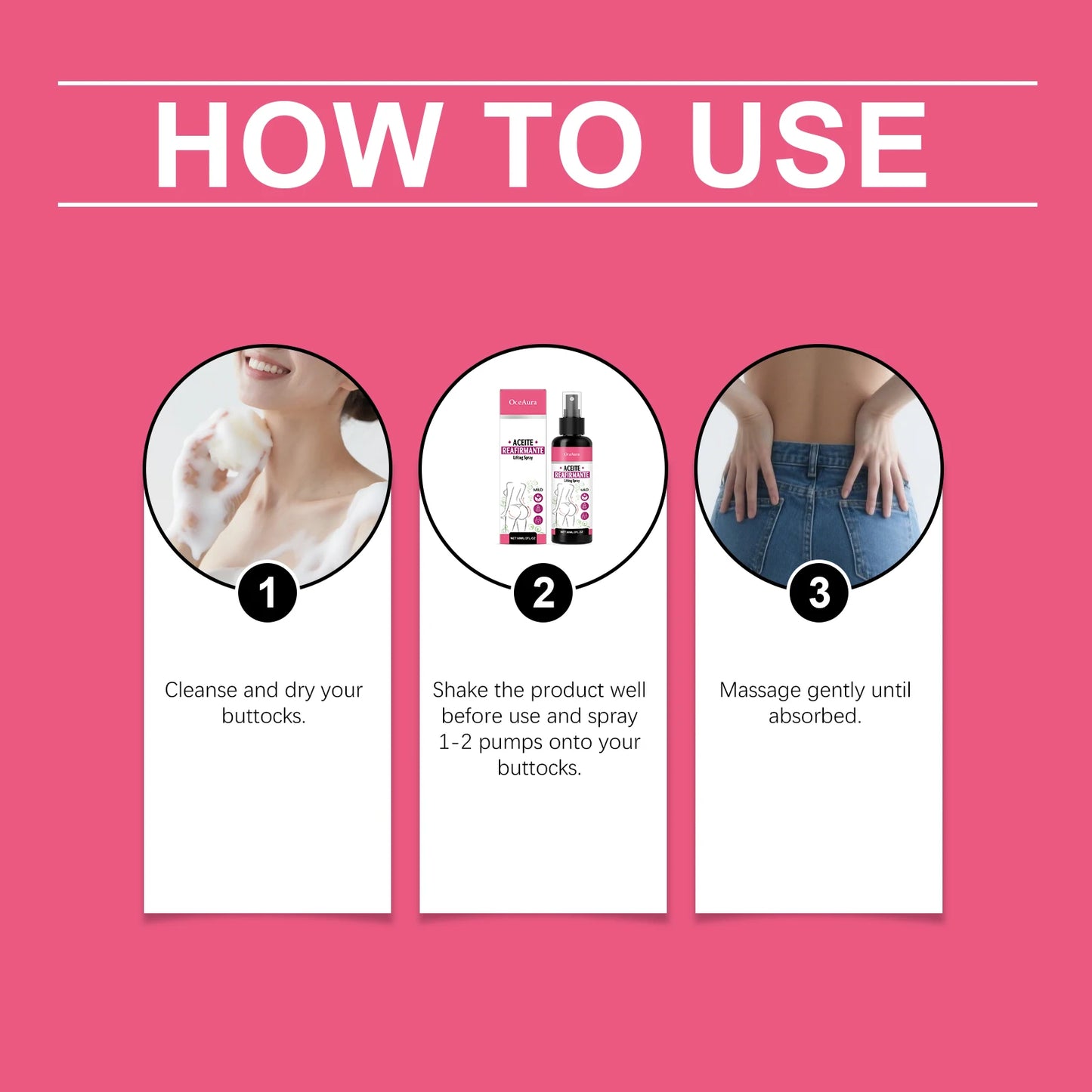 OceAura Firming Buttocks Spray – Lift, Contour & Moisturize