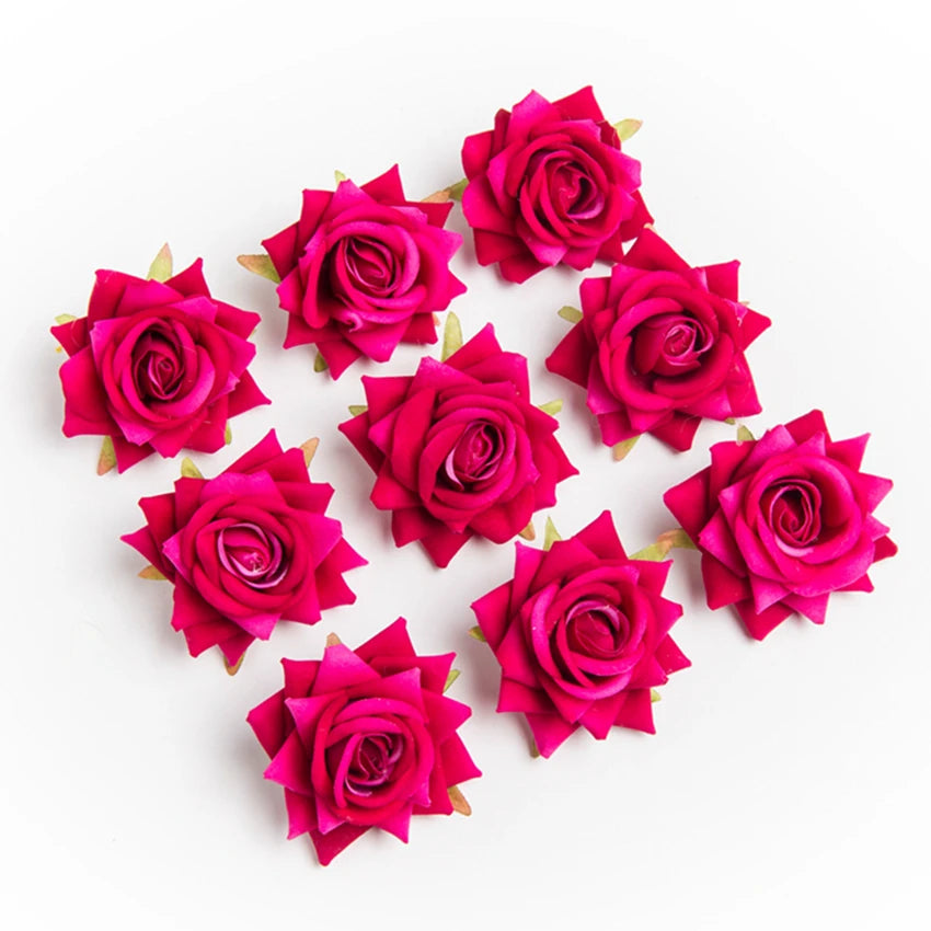Artificial Silk Rose Flower Heads 5/10 Pcs | Wedding & Home Décor