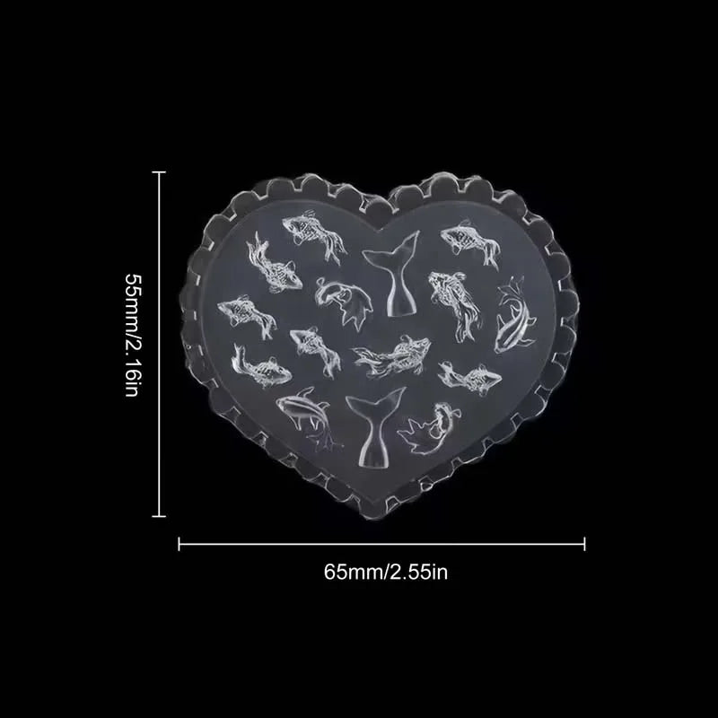 3D Koi Goldfish Nail Silicone Mold – DIY Nail Art Template