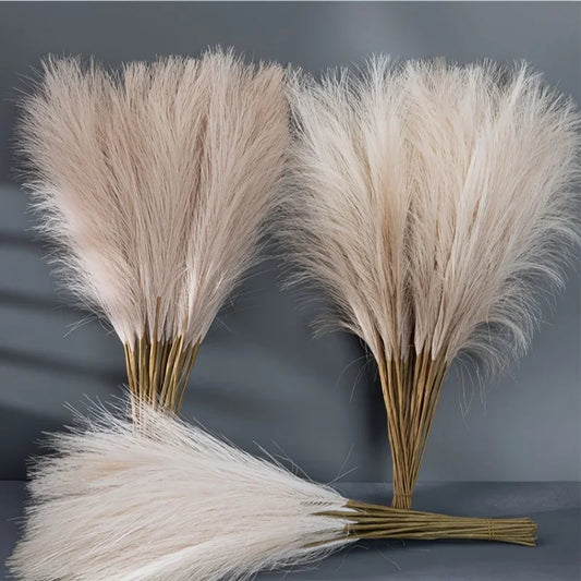 10-Pack Faux Pampas Grass Stems | Boho Farmhouse Vase Décor Faux Botanical Stems Peaceful Pleasures Health and Wellness