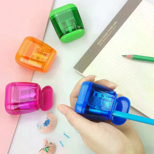 4-Pack Dual-Hole Pencil Sharpeners with Lid & Shavings Container Manual Pencil Sharpener Oasis Select