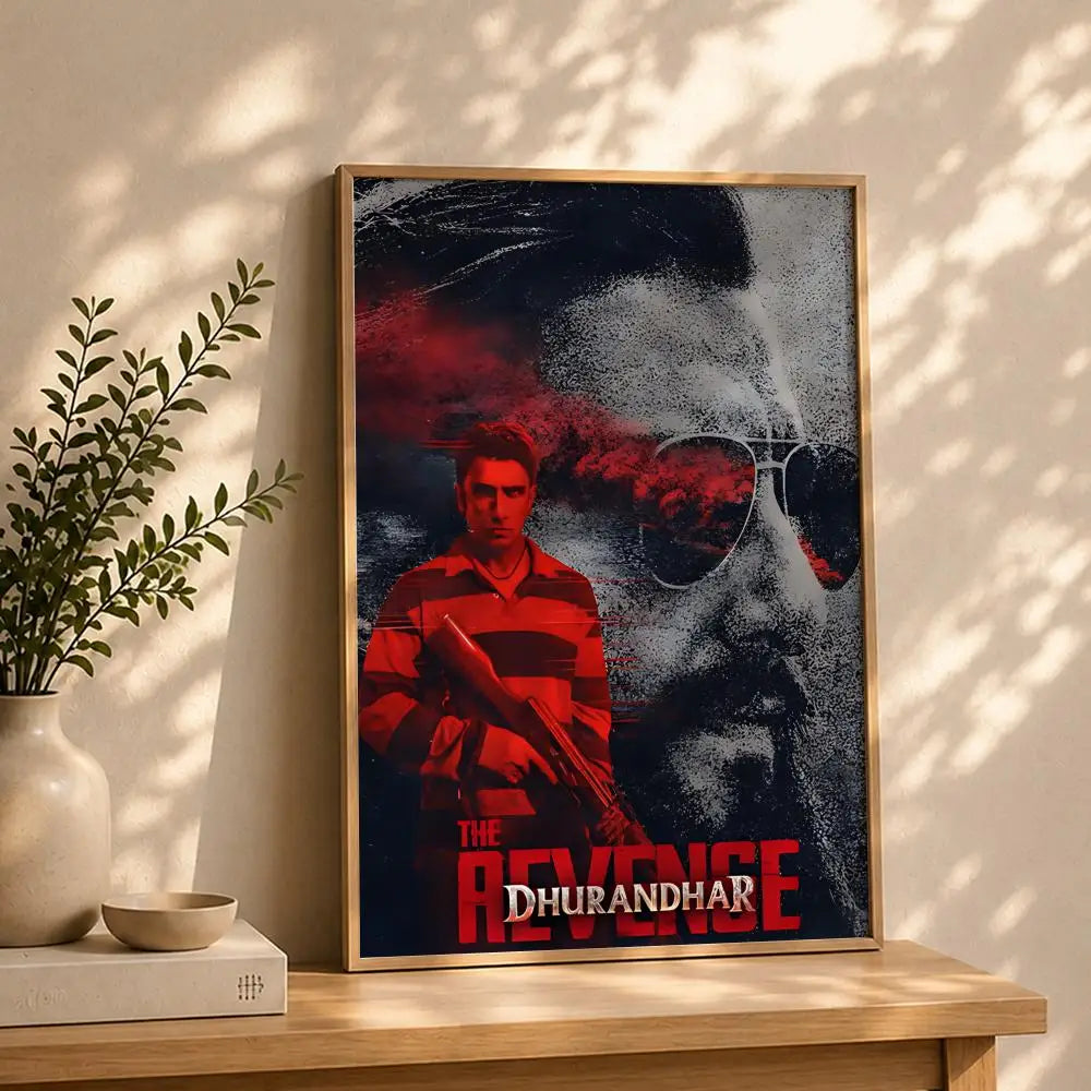 Movie-Dhurandhar 2 Poster HD Self Adhesive Waterproof Wall Art Ideal for Home Office Dorm Bedroom Great Gift Peaceful Pleasures Health and Wellness White8 15X20cmNoframe