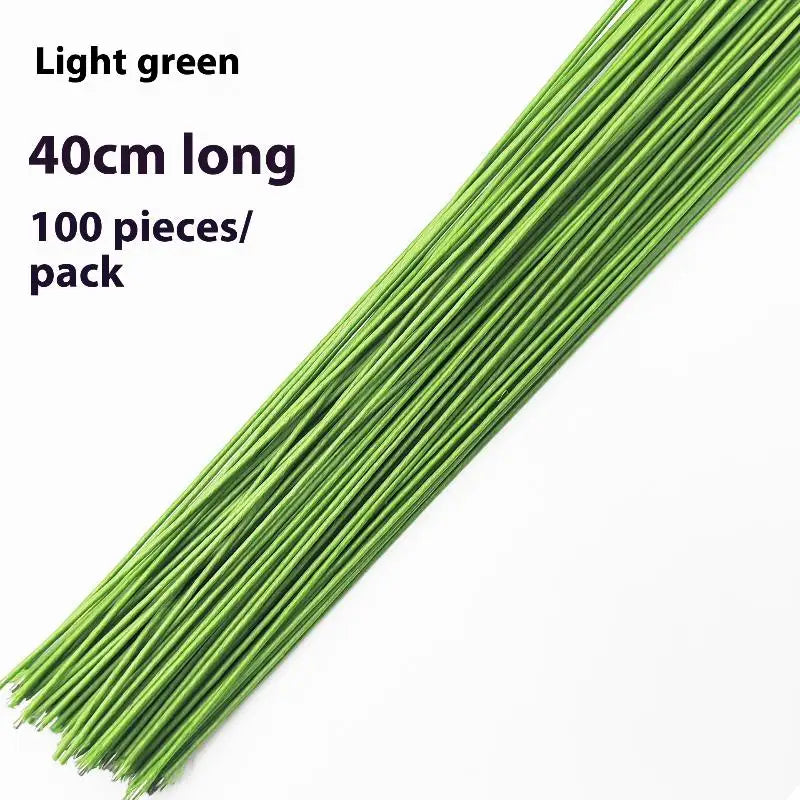 100Pcs Floral Wire Stems for DIY Wedding & Home Decor – 40cm