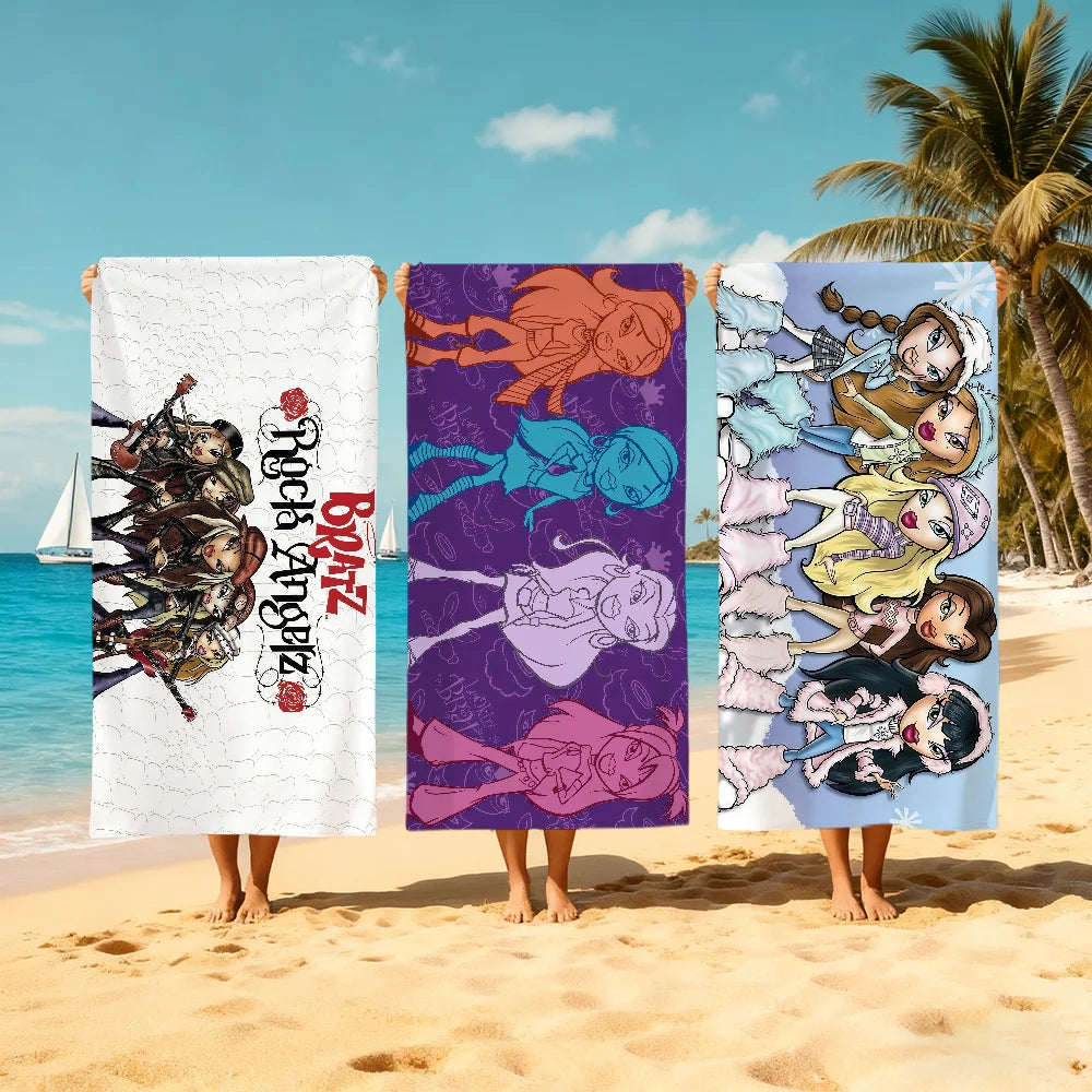 Y2K Fashion Doll Quick-Dry Beach Towel | Soft Pool & Travel Quick-Dry Beach Towel Peaceful Pleasures Health and Wellness