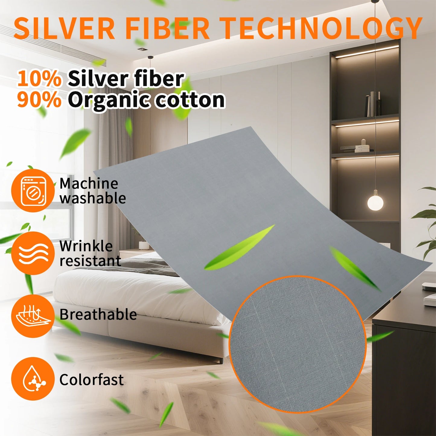 Grounding Bed Sheet | Silver Fiber & Organic Cotton Earthing Mat