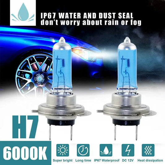 2pcs Lamp Light Effect Hid 12v Bulb Car Lamps H7 LED 100W 6000K Xenon Hid Super White Effect Look Headlight Lamp Light Peaceful Pleasures Health and Wellness