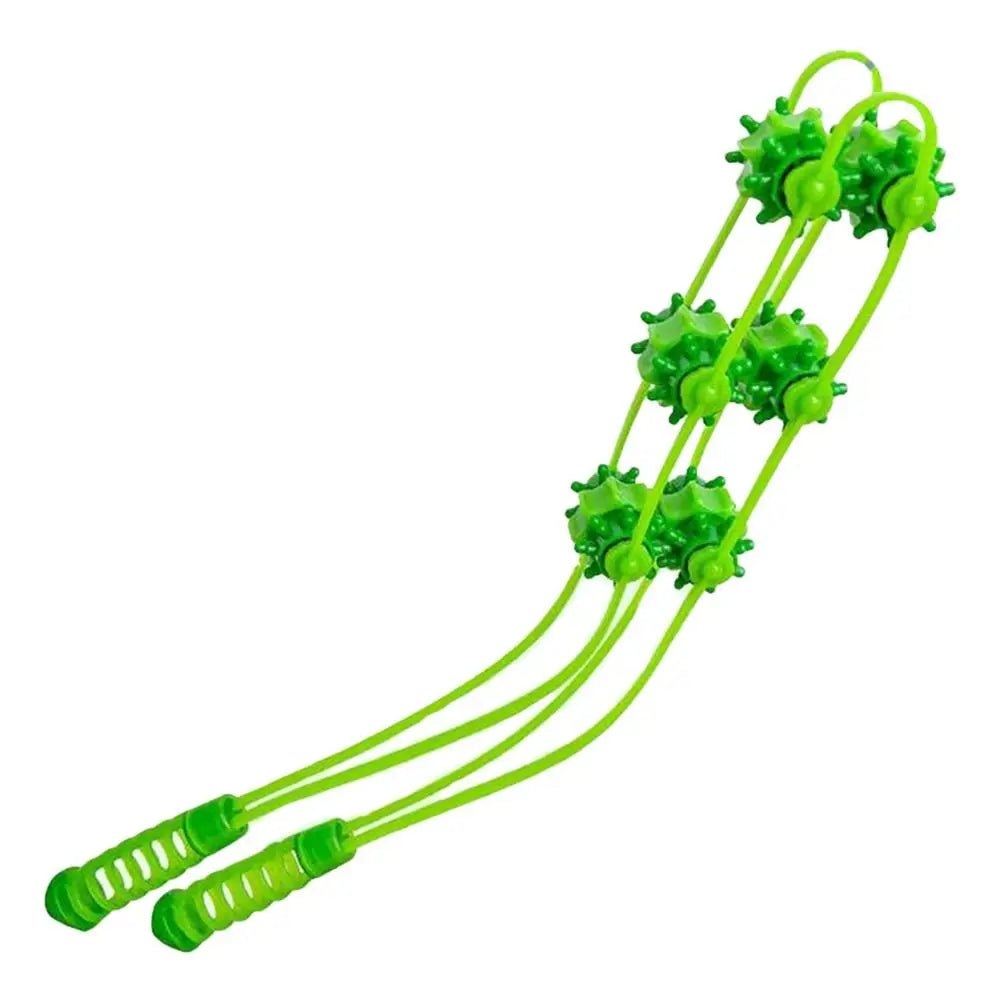 Back & Shoulder Massage Roller – Pull Strip Ball Massager Massage Roller Peaceful Pleasures Health and Wellness green