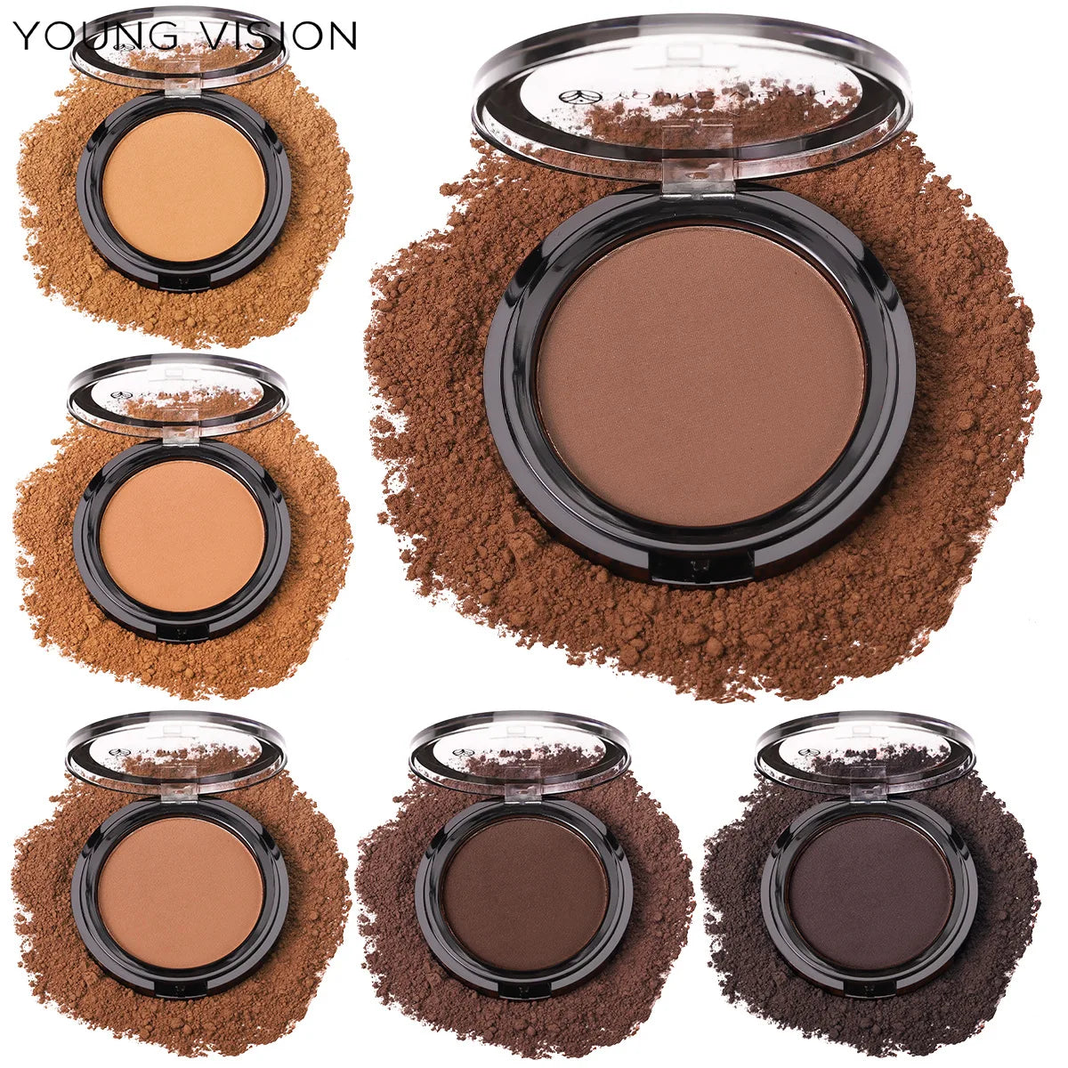 Silky Matte Bronzer & Contour Powder Palette – 6 Shades