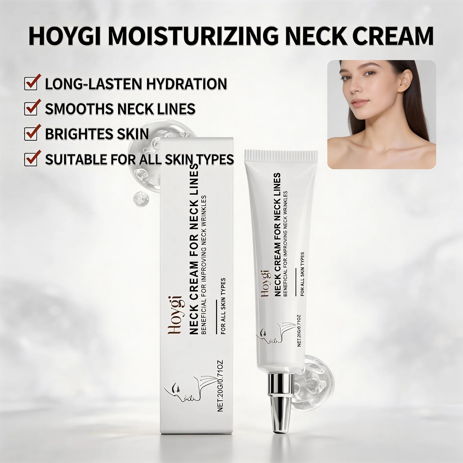 Neck Cream for Neck Lines Firming Lifting Improve Double Chin Restore Skin Youthful Lightening Smoothing Moisturizer Neck Cream Peaceful Pleasures Health and Wellness