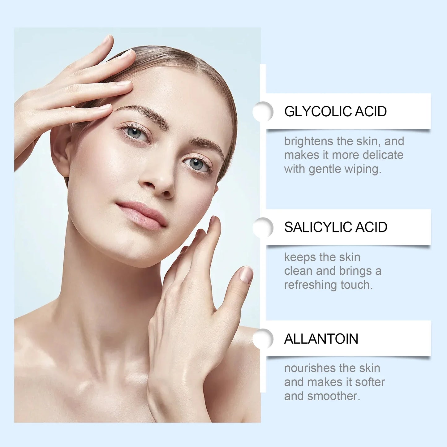 Glycolic & Salicylic Acid Exfoliating Face Pads – Brighten Skin