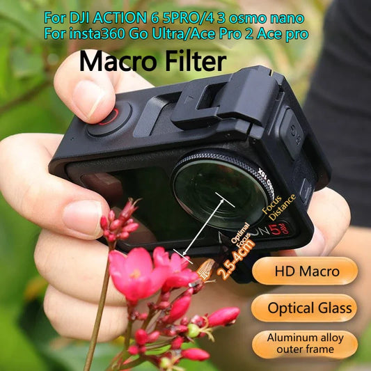 HD 10X Macro Lens Filter for Insta360, DJI Action & GoPro Macro Lens Filter Oasis Select